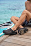 Terra Strata: Men's Double Sole Black Comfort Clog Men's Slippers - Sport Sandals with Buckle Back Strap