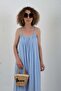 Blue tonal striped strap dress - 3