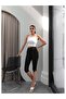 Corset Detailed Capri Leggings Pants - 2