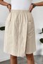 Women's 100% Linen High Waist Elastic Bermuda Shorts with Pockets – Comfortable Fit Summer Natural Linen Shorts - 4