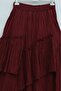 Elastic Waist Layered Voile Skirt – Burgundy - 2