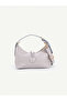Women's Faux Leather Strap Shoulder Bag with Zipper and Rope Detail - 4