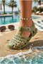 Green Women's Summer Comfortable Jelly Beach Sandals - Jelly Sandals Non-Slip Sole Pool Beach Sea Shoes - 2