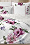 4 Pillows 100% Cotton Percale Duvet Cover Set Double-Person Premium Special Edition Dance of Roses - 4