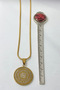 Gold Color Inshirah and Nasihah Hat Ayetel Kürsi Written Double Sided 60 cm Italian Chain Stainless Steel Necklace - 3