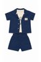 Baby Boy Muslin Fabric Summer 3-Piece Shirt and Shorts Set – 6-24 Months - 2
