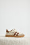 Children's Unisex Beige Thermo Sole Sneaker with Side Stripes and Velcro Laces - 2