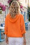 Alaçatı Orange Washed Linen Mesh Tied Hooded Blouse - 2