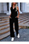 Women's Sleeveless V-Neck Front Buttoned Imported Crepe and Trousers Double Suit - 6