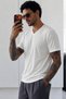 Men's Flamed Cotton V-Neck Basic Slim Fit T-Shirt Summer Casual Stylish T-Shirt - 2