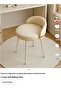 Ins Cream Style Dressing Stool with Backrest, 360° Rotatable Living Room Chairs 53*38*38CM - 5