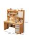 Bedroom Home Desktop Integrated Computer Desk Desk Bookshelf, 2 Drawers and 2 Cabinet Doors for Storage Dressing Table Vanity Table 120*45*164CM - 3