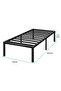 Metal Platform Bed Frame, No Box Spring Required, Single Bed, With Heavy Duty Strong Support Slats, Easy to Assemble, Black 95*189*45CM - 6