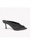 Heeled Black and White Polka Dot Slippers