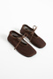 John Women's Brown Breathable Mesh Ballerina Lace-Up Summer Shoes - 5