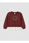 Esvab • Modern & Distinctive Stoned Thick Sweatshirt for Girls