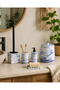 Decorative Bohemian Style Marble Pattern 5-Piece Bathroom Set Trash Can, Toilet Brush Liquid Soap Dispenser Solid Soap Dish and Toothbrush Holder Set - 5