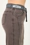 Plus Size Belted Pocketed Lycra High Waist Mom Cut Women's Trousers - 4