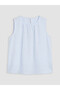 Two Mt Shop Quality Oval Collar Gathered Detailed Girls' Blouse - 3