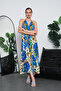 Long Oversized Dress with Halter Neck Detail and Backless Slit - 5