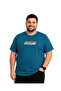 Men's Plus Size Petrol Crew Neck Short Sleeve Overcome T-Shirt 3Xl-4Xl-5Xl-6Xl