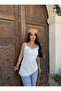 بلوزة بيضاء غير متناظرة Ruched - 3