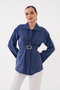 Modal Woven Shirt with Back Belt Fastening and Front Buckle Detail - 4