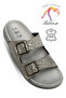 Double Buckle Women's Slippers - Comfortable and Flexible Sole with Adjustable Straps Women's Slippers Silver - 2