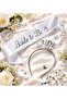 Bride to Be Gold Silver Sash and Crown Set |   Bachelorette Party Accessory |   Gold Silver Bridal Crown and Satin Sash |   Bridal Shower Organization Ornament - 2