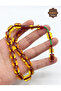Transparent Brown System Tasseled Capsule Cut Fire Amber Prayer Beads 201025673 - 3