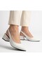 Evia White Skin Heeled Shoes - 4