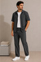 Premium Crepe Fabric Short Sleeve Shirt - Trouser Set Lycra Unisex Women's Men's Set - 4
