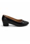 Women's Black Thick Heel Stylish Design Comfortable Fit Mother Evening Dress Shoes - 6