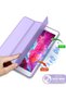 iPad 9.7 Case (2018/2017, 6th/5th Gen) Smart Cover with Pencil Holder – Soft Baby Skin Silicone Back, Full Body Protection, Auto Wake/Sleep, Purple - 4