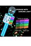 Portable Wireless Singing Karaoke Mic Machine with LED Light for Home Party & Birthday Gifts (Blue) - 5