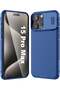 Case for iPhone 15 Pro Max Camshield Cover with Slide Camera Lens Protection (Blue)