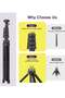 Selfie Stick Tripod, 62" Extendable Tripod Stand with Bluetooth Remote for Cell Phones, Heavy Duty Aluminum, Lightweight - 5