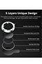 [3+3PCS] Camera Lens Protector for iPhone 14 Pro / 14 Pro Max, 9H Tempered Glass Metal Ring - 4