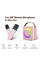 Karaoke Toys for Kids & Adults with 2 Microphones, Portable Karaoke Machine with LED Light and Voice Changing Effects, Gifts for Age 3-18 Kids - 5