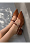حذاء AMORE TABA SUEDE بكعب قصير 3 سم وحزام - 3