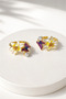 Women's Design Enamel Narcissus Butterfly Pearl-Looking Flower Hand-Painted Adjustable Ring - 3