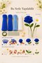 Chenille Flower Making Kit 100 Pieces of Blue Shades and White Chenille, Floral Wire, Green Tape, and Cream Seeds Hobby Set - 3