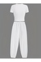 Women's I Love My Body Printed Baby Tee Combed Cotton Crop Top and Sweatpants - Two-Piece Tracksuit Set - 2