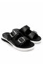 Farilya Women's Black Double Buckle Light Sole Comfortable Daily Summer Sports Slippers - 3