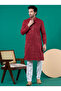 Mens Thread & Sequins Work Cotton Kurta Set - 4