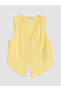 Özmarka New Season Yellow V-Neck Buttoned Textured Muslin Blouse - 5