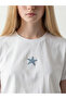 Xside White Embroidered 100% Cotton Women's T-Shirt - 3