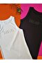 Halter Neck Modal Camisole Women's Undershirt Black and White Color - 4