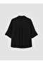 Özmarka New Season Black Oversize Women's Shirt - 5