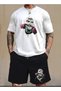 Unisex Oversize Shorts Set Short Sleeve T-Shirt Comfortable Fit Summer Casual Sports